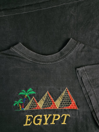 Vintage Tourist Shirt Egypt Faded Ausgewaschen Schwarz XL-XXL