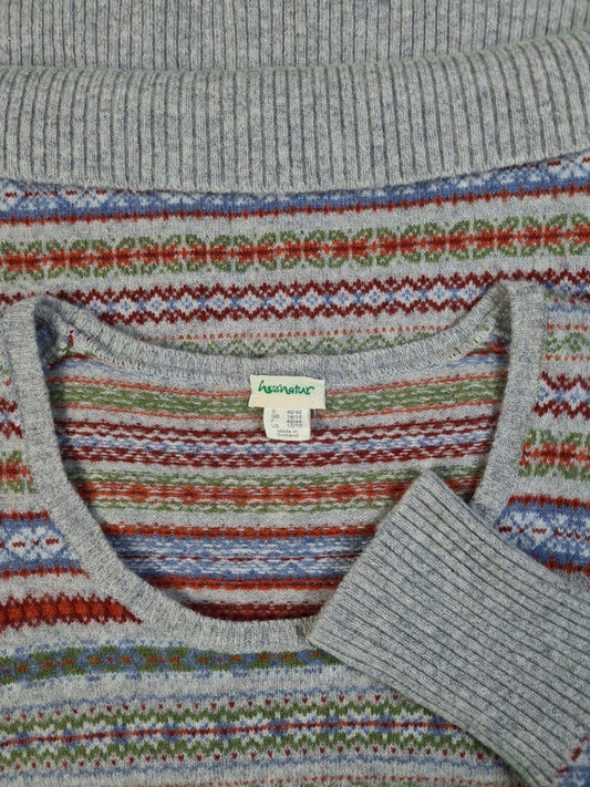 Hessnatur Strickpullover Feminin Schurwolle Made In Scotland Bunt (D40/42) L-XL