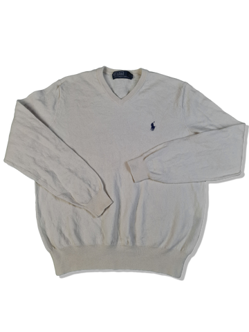 Moderner Ralph Lauren Strickpulli Merino Creme Weiß