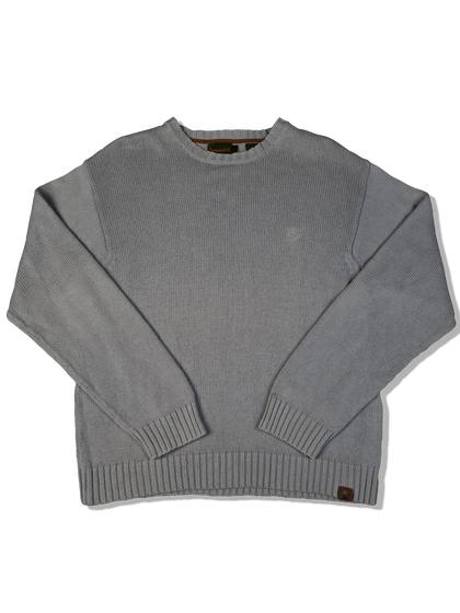 Moderner Timberland Strickpullover Heavy Knit Basic Hellgrau XL