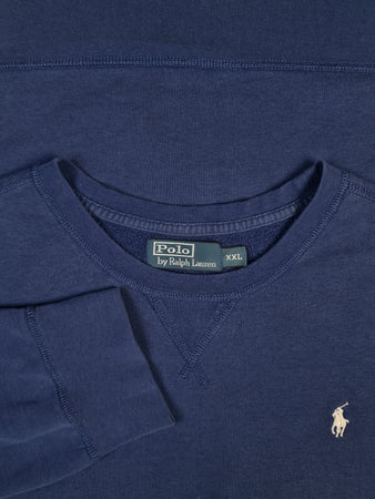 Moderner Ralph Lauren Sweater Basic Blau XXL