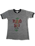 Vintage Sherry Ringer-Shirt 80s Tourist Puerto Rico Grau L-XL