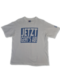 Vintage Hanes Shirt "Jetzt geht's ab!" Made In USA Single Stitched Promo Weiß L