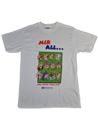 Modernes Gildan Shirt "Mir all sin Kölle" Promo Volksbank Weiß M