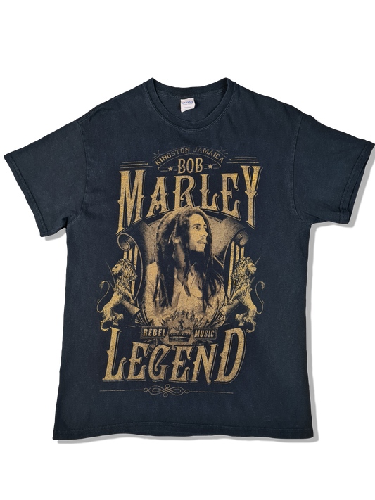 Modernes Gildan Shirt Bob Marley Bedruckt Schwarz M