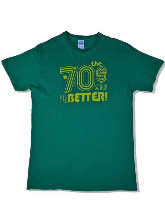 Modernes Detla Pro Weight Shirt "the 70s did it better!" Grün M