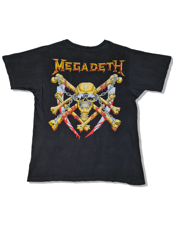 Rare! Vintage Megadeth Shirt Vic Rattlehead 1991 Schwarz M-L