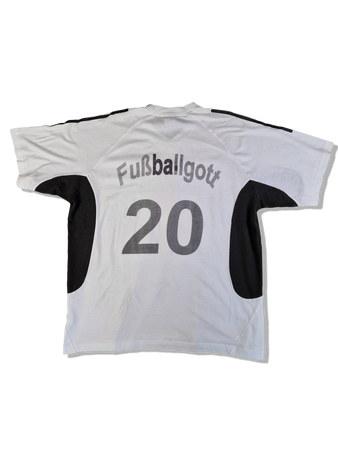 Vintage Adidas Shirt 2002 Fußballgott #20 Bedruckt Weiß XL