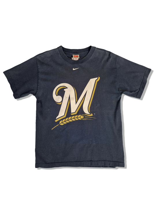 Nike Shirt MLBP Milwaukee Brewers 2009 Dunkelblau S-M