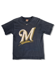 Nike Shirt MLBP Milwaukee Brewers 2009 Dunkelblau S-M