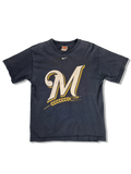 Nike Shirt MLBP Milwaukee Brewers 2009 Dunkelblau S-M