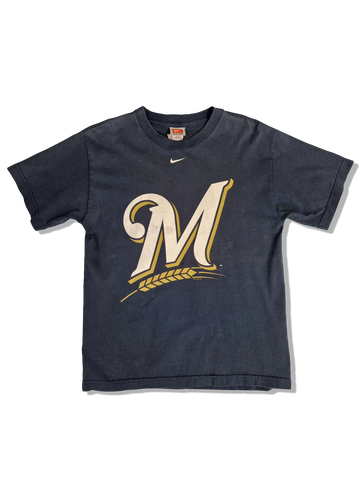 Nike Shirt MLBP Milwaukee Brewers 2009 Dunkelblau S-M