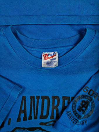 Vintage Hanes Shirt St. Andrew's Hurricanes #3 Single Stitched Blau L