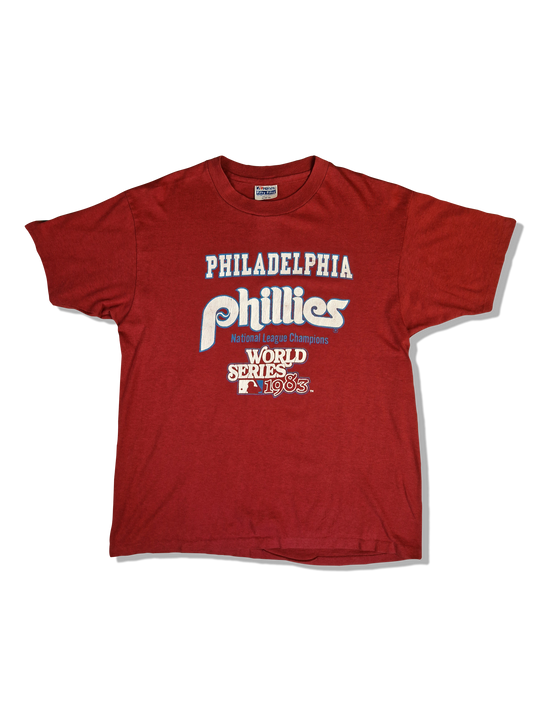 Vintage Hanes Shirt 1983 Philadelphia Phillies Baseball Made In USA Single Stitched Rot XL