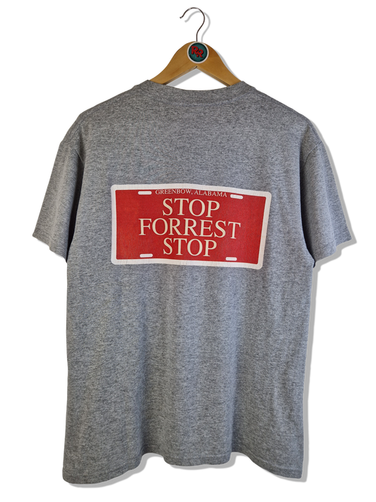 Vintage Bubba Gump Shirt 2003 "Run Forrest/Stop Forrest" Backprint Grau M