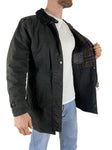 Basic Barbour Wachsjacke Cordkragen Schwarz L